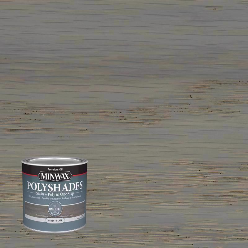 Minwax Polyshades Semi-Transparent Gloss Slate Oil-Based Stain/Polyurethane Finish 0.5 pt