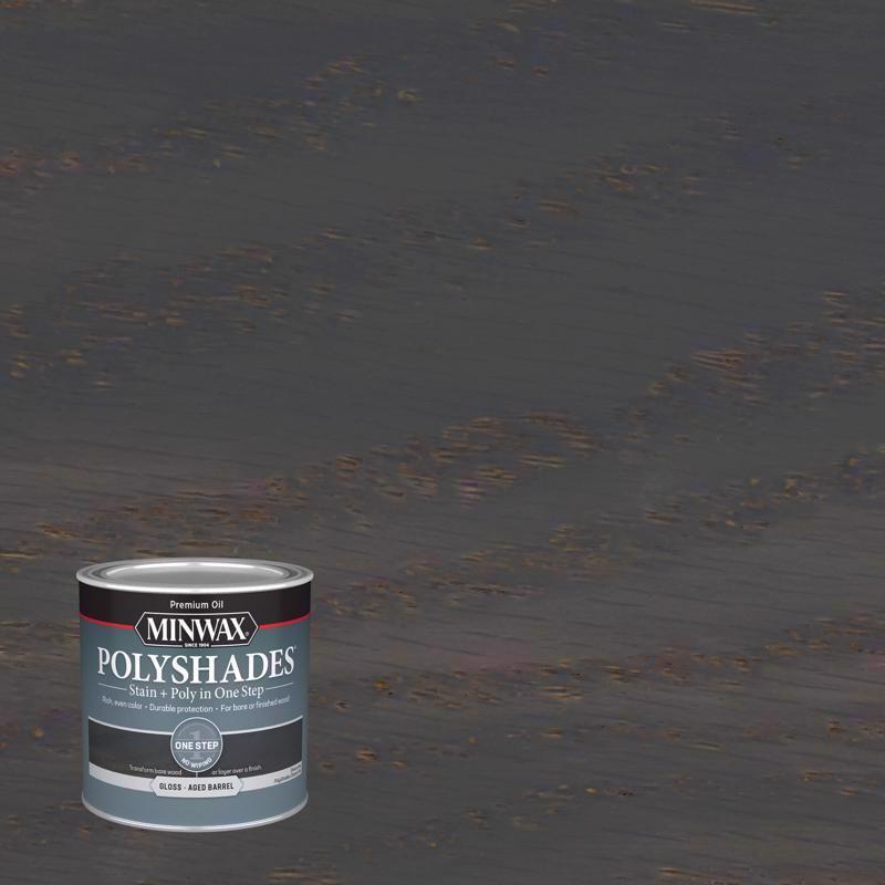 Minwax PolyShades Semi-Transparent Gloss Aged Barrel Stain/Polyurethane Finish 0.5 pt