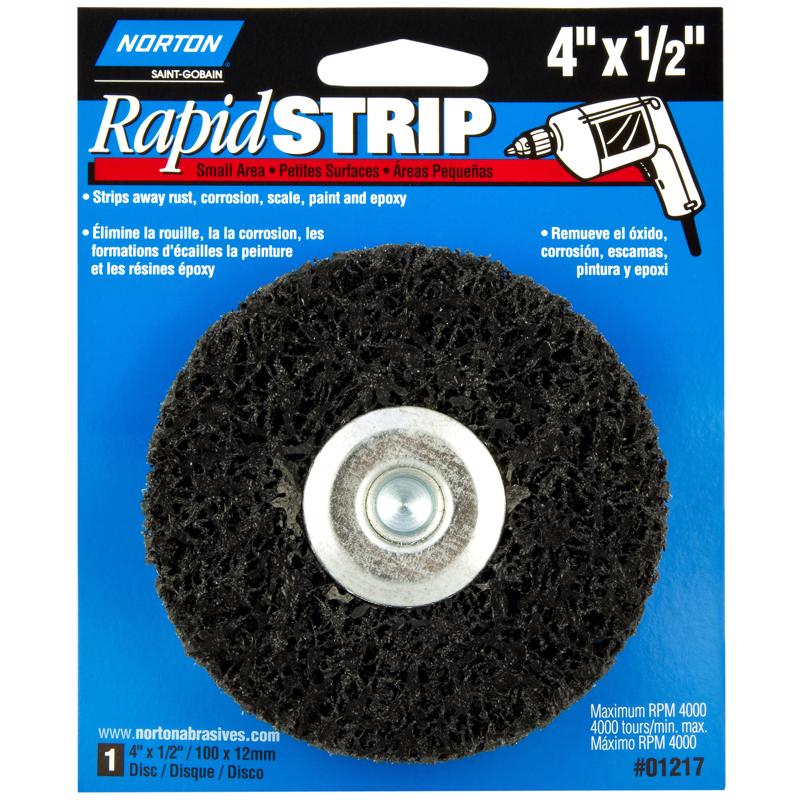 Norton Rapid Strip 4 in. D X 1/2 in. Silicon Carbide Disc Spindle-Mounted Wheel 1 each