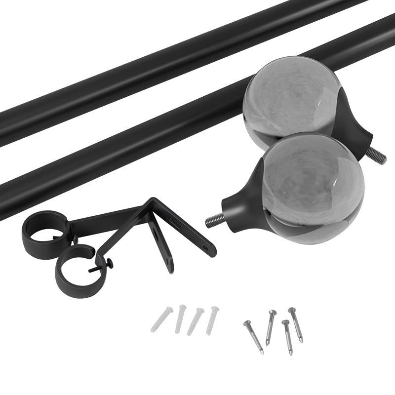 Umbra Bolas Matte Black Curtain Rod - Thumbnail 2