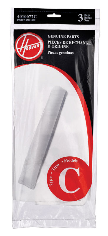 Hoover Vacuum Bag For Fits Bottom Fill Hoover Upright Vacuums. 3 pk