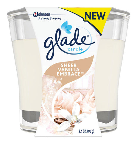 Glade Cream Pure Vanilla Joy Scent Jar Air Freshener Candle 3.4 oz