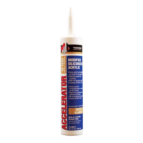 Tower Sealants Accelerator White Modified Siliconized Acrylic Sealant 10.1 oz