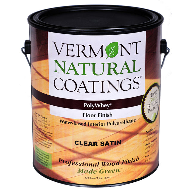 Vermont Natural Coatings PolyWhey Satin Clear Water-Based Floor Finish 1 gal