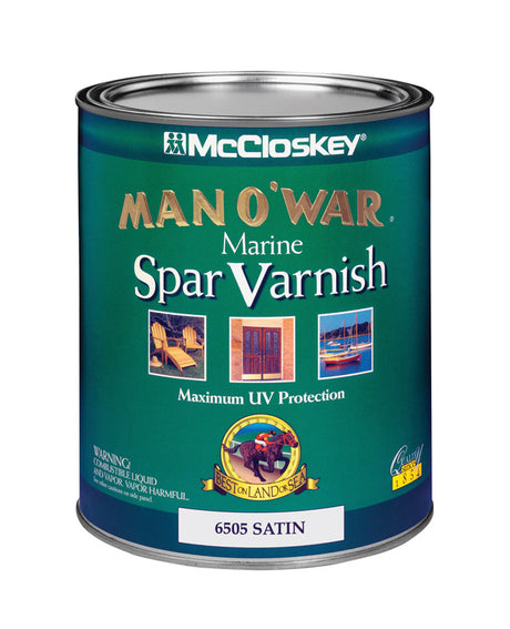 McCloskey Man O' War Satin Clear Marine Spar Varnish 1 qt