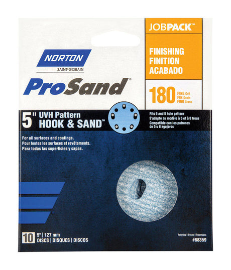 Norton ProSand 5 in. Ceramic Alumina Hook and Loop A975 Sanding Disc 180 Grit Fine 10 pk