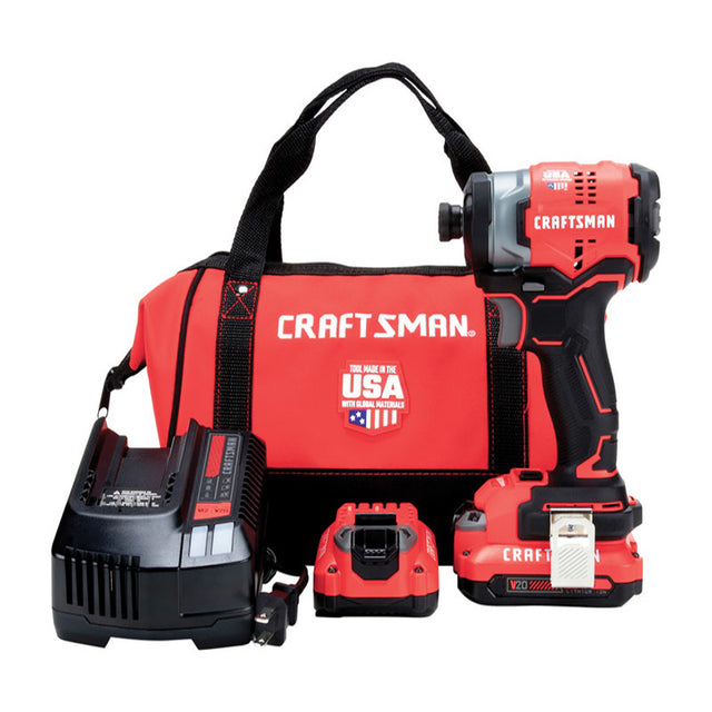 Craftsman V20 1/4 in. Cordless Brushless Impact Driver Kit (Battery & Charger)