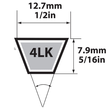 Mitsuboshi Super KB 4LK690 V-Belt 0.5 in. W X 69 in. L For Riding Mowers