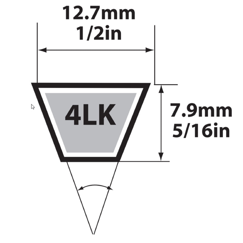 Mitsuboshi Super KB 4LK710 V-Belt 0.5 in. W X 71 in. L For Riding Mowers