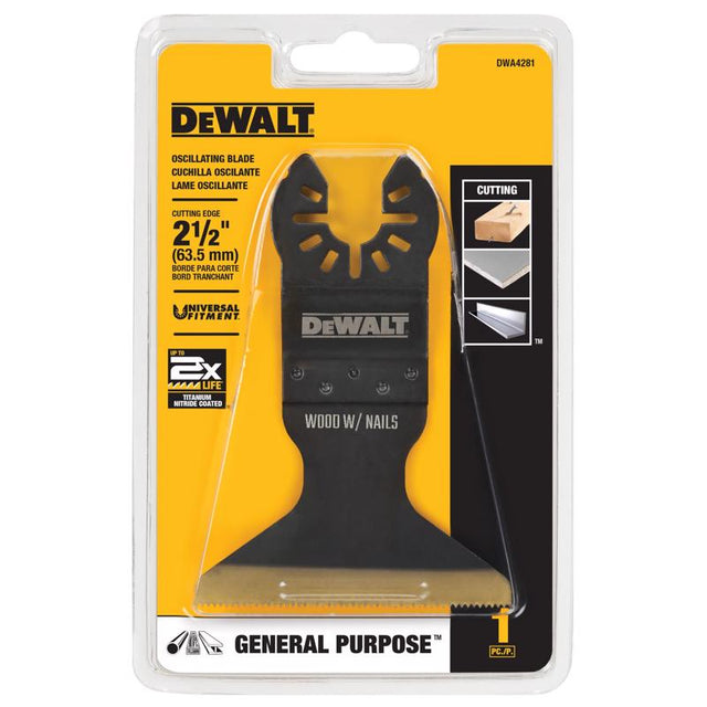 DeWalt 1-3/4 in. L Bi-Metal Open-Back Oscillating Blade General Purpose Cuts 1 pk