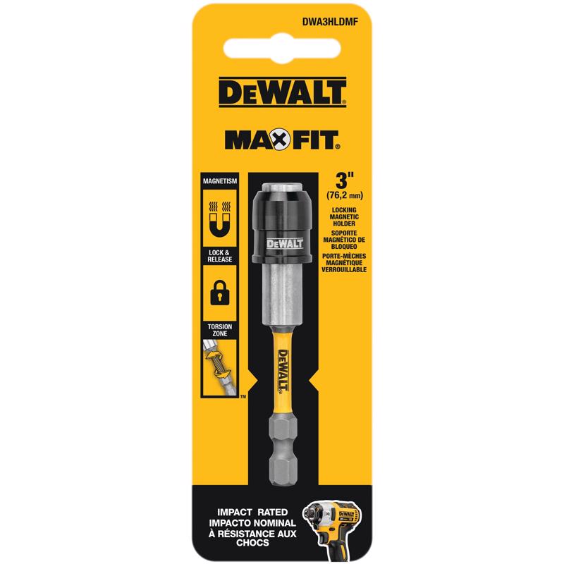 DeWalt Max Fit 3 in. Steel Magnetic Bit Holder 1/4 in. Hex Shank 1 pc