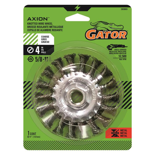 Gator 4 in. Coarse Knotted/Twisted Wire Wheel Brass Coated Steel 13300 rpm 1 pc