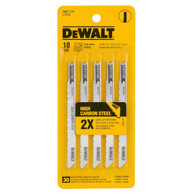 DeWalt 4 in. High Carbon Steel U-Shank Jig Saw Blade 10 TPI 5 pk