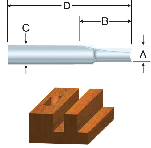 Vermont American 1/4 in. D X 1/4 x 5/8 in. X 1-7/8 in. L Carbide Tipped 1-Flute Straight Router Bit