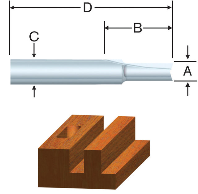 Vermont American 1/2 in. D X 1/2 x 1 in. X 2-3/16 in. L Carbide Tipped 2-Flute Straight Router Bit