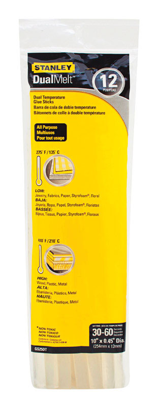 Stanley 0.5 in. D X 10 in. L Glue Sticks Clear 12 pk