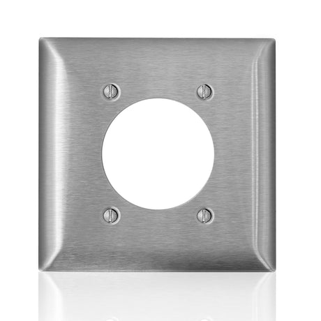 Leviton C-Series Stainless Steel 2 gang Metal Single Outlet Wall Plate 1 pk