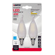 Satco CA10 (Flame Tip) E12 (Candelabra) LED Bulb Warm White 40 Watt Equivalence 2 pk