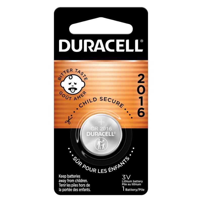 Duracell Lithium Coin 2016 3 V 75 mAh Security and Electronic Battery 1 pk