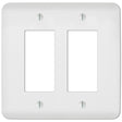 Amerelle Capri Paintable Textured White 2 gang Stamped Steel Decorator Wall Plate 1 pk