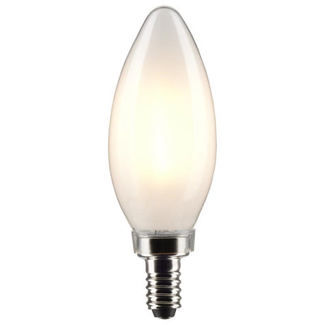 Satco B11 E12 (Candelabra) Filament LED Bulb Warm White 60 Watt Equivalence 2 pk