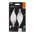 Feit White Filament BA10 E12 (Candelabra) Filament LED Bulb Soft White 60 Watt Equivalence 2 pk