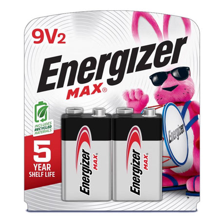 Energizer Max Premium 9-Volt Alkaline Batteries 2 pk Carded