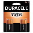 Duracell Coppertop 9-Volt Alkaline Batteries 2 pk Carded