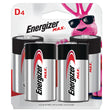 Energizer Max D Alkaline Batteries 4 pk Carded