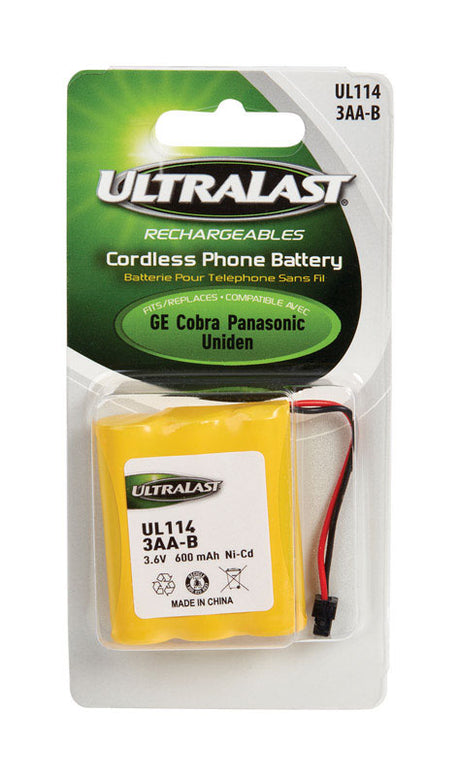 UltraLast Ni-Cad AA 3.6 V 0.6 mAh Cordless Phone Battery 3AA-B 1 pk