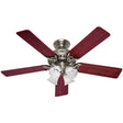 Hunter Studio 52 in. Brushed Nickel Brown LED Indoor Ceiling Fan