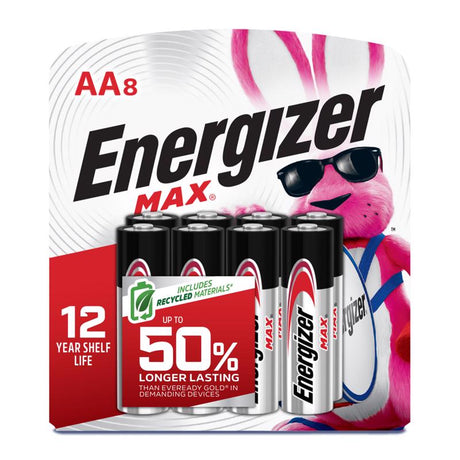 Energizer Max Premium AA Alkaline Batteries 8 pk Carded