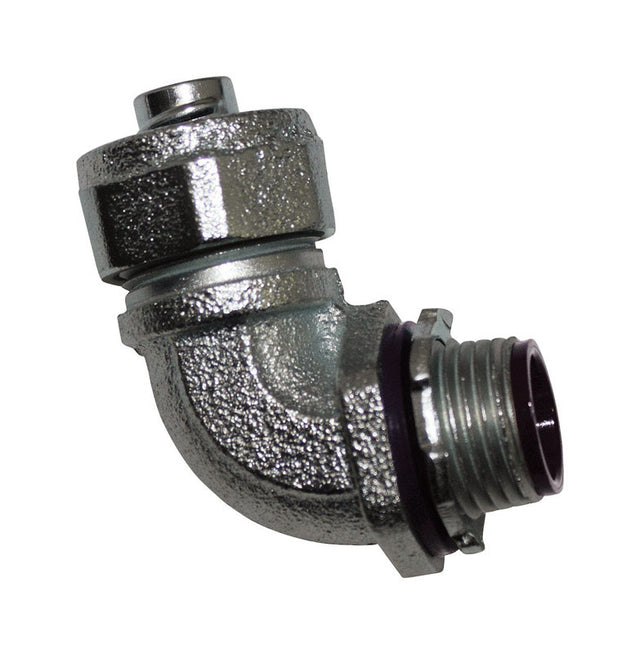 Sigma Engineered Solutions 1 in. D Zinc-Plated Iron 90 Degree Connector For Liquid Tight 1 pk