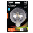 Feit Enhance G25 E26 (Medium) Filament LED Bulb Soft White 60 Watt Equivalence 1 pk