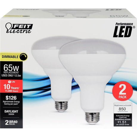 Feit BR40 E26 (Medium) LED Bulb Daylight 65 Watt Equivalence 2 pk