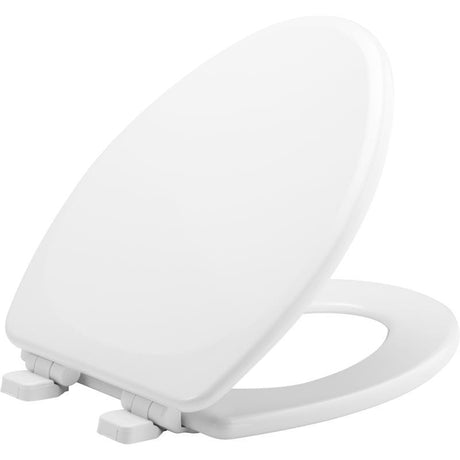 Mayfair by Bemis Lannon Slow Close Elongated White Enameled Wood Toilet Seat