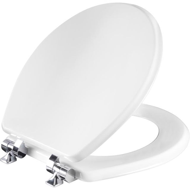 Mayfair by Bemis Benton Slow Close Round White Enameled Wood Toilet Seat