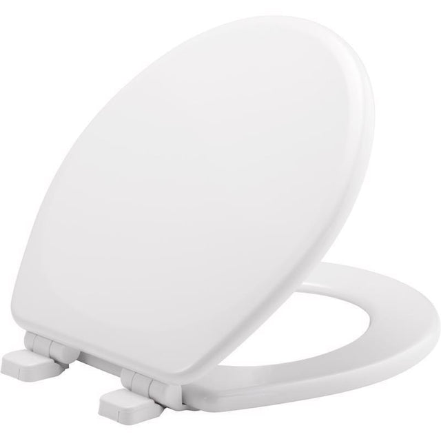 Mayfair by Bemis Lannon Slow Close Round White Enameled Wood Toilet Seat