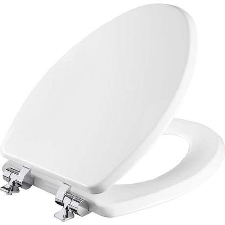 Mayfair by Bemis Benton Slow Close Elongated White Enameled Wood Toilet Seat