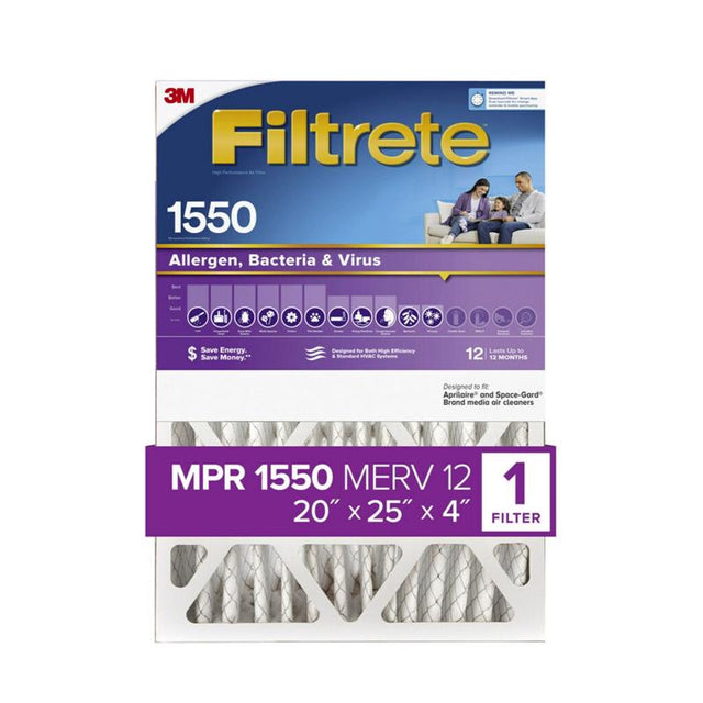 Filtrete 20 in. W X 25 in. H X 4 in. D Polyester 12 MERV Pleated Allergen Air Filter 1 pk