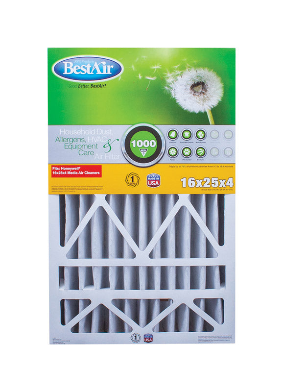 BestAir 25 in. W X 16 in. H X 4 in. D 8 MERV Pleated Air Filter 1 pk