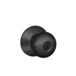 Schlage Plymouth Matte Black Entry Knobs Key: K4 1-3/4 in.