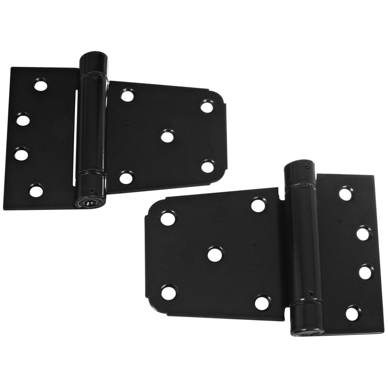 National Hardware 3.5 in. L Black Steel Extra Heavy Auto-Close Gate Hinge Set 2 pk