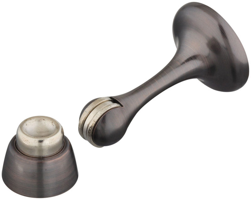 National Hardware 3 in. W Zinc w/Steel Antique Bronze Magnetic Door Stop Mounts to door and wall