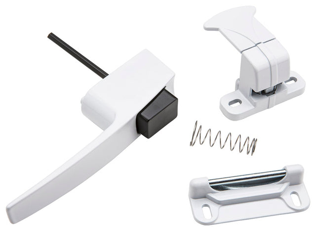 National Hardware White Zinc Push Button Keyed Latch 1 pk