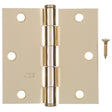 Hampton 3-1/2 in. L Bright Brass Residential Door Hinge 12 pk