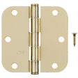 Hampton 3-1/2 in. L Bright Brass Residential Door Hinge 12 pk