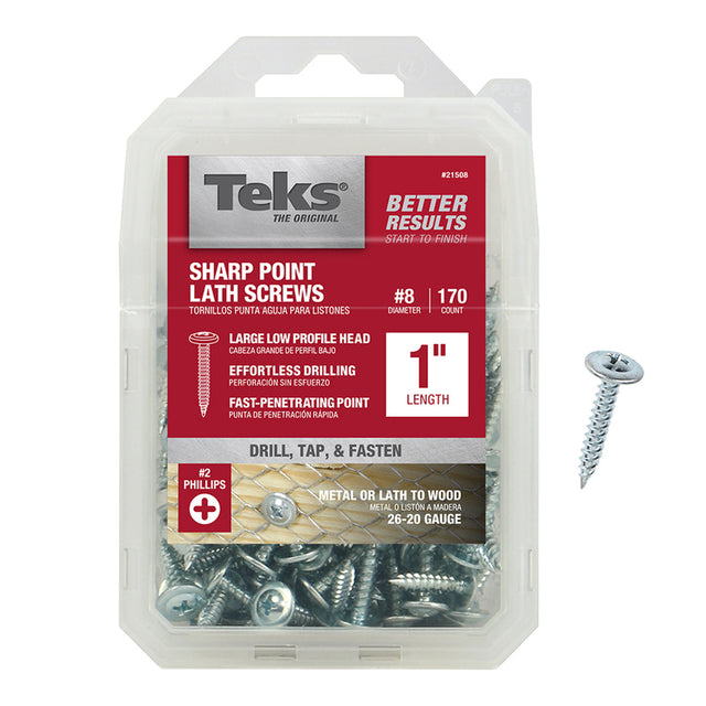 Teks No. 8 X 1 in. L Phillips Truss Head Lath Screws 170 pk