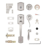 Kwikset Prescott Satin Nickel Entry Handleset 1-3/4 in.