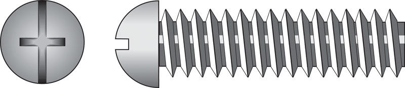 Hillman No. 6-32 X 1/4 in. L Combination Round Head Zinc-Plated Steel Machine Screws 100 pk